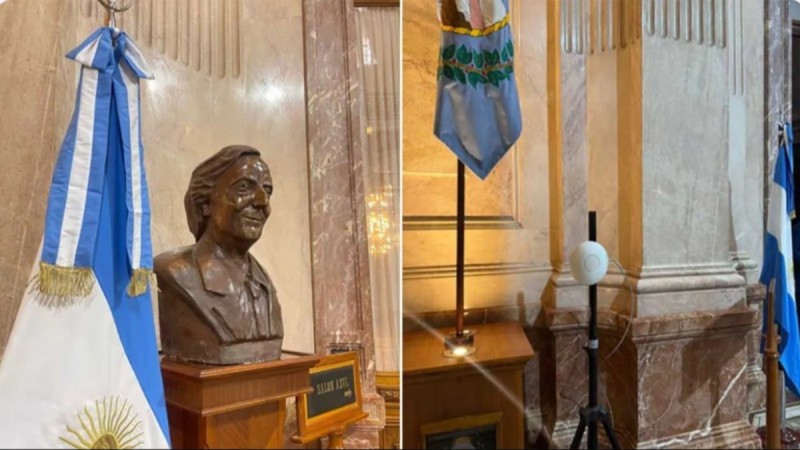 Casa Rosada: reubicarán el busto de Néstor Kirchner para poner el de Carlos Menem